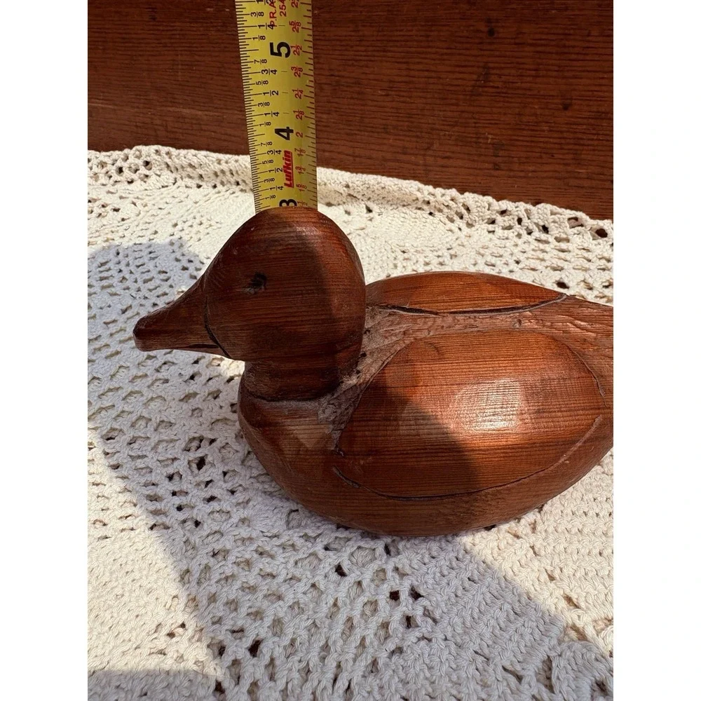 Vintage  Rustic Primitive Wooden Duck Hand Carved 7
